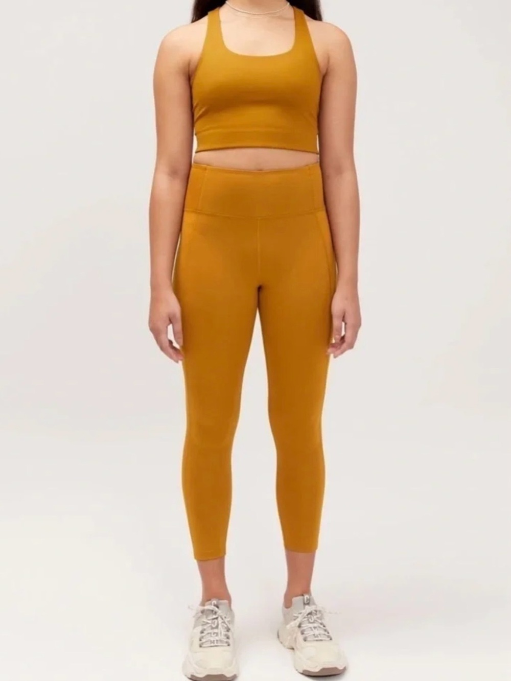 Like New Girlfriend Collective Compressive Pocket Leggings 7/8 -Saddle Sz Small